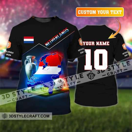 Unisex Shirt, Custom Name and Number Football T-Shirt, Euro 2024 Shirt, Netherlands Football Polo Long Sleeve Shirt style option 1