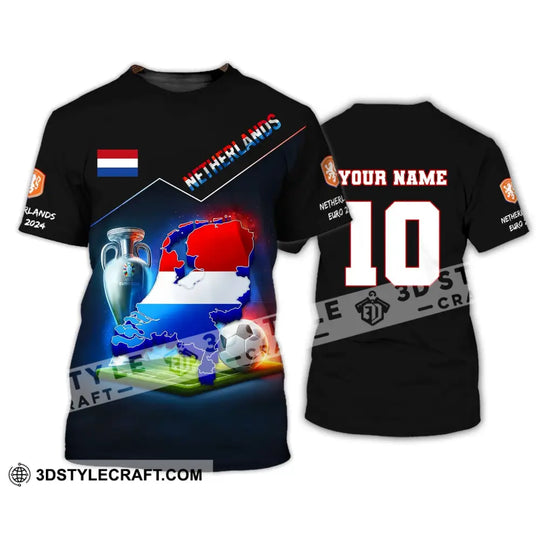 Unisex Shirt, Custom Name and Number Football T-Shirt, Euro 2024 Shirt, Netherlands Football Polo Long Sleeve Shirt style option 3