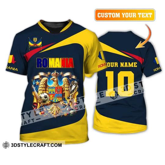Unisex Shirt, Custom Name and Number Football T-Shirt, Euro 2024 Shirt, Romania Football Polo Long Sleeve Shirt style option 2