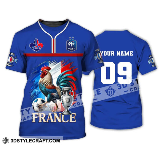 Unisex Shirt, Custom Name and Number France Euro 2024 Football Shirt, France UEFA Polo Long Sleeve Shirt style option 3