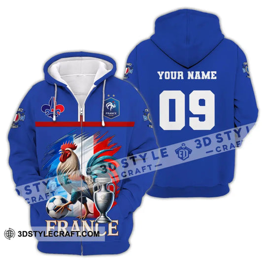 Unisex Shirt, Custom Name and Number France Euro 2024 Football Shirt, France UEFA Polo Long Sleeve Shirt style option 4