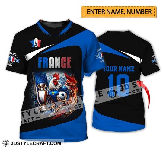 Unisex Shirt - Custom Name And Number Shirt, France National Team Euro 2024 Chicken France style option 1