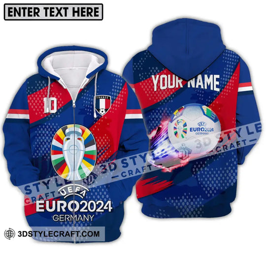 Unisex Shirt - Custom Name And Number Shirt, France National Team Euro 2024 style option 2