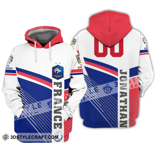 Unisex Shirt - Custom Name And Number Shirt, France National Team Flag Color Shirt style option 2
