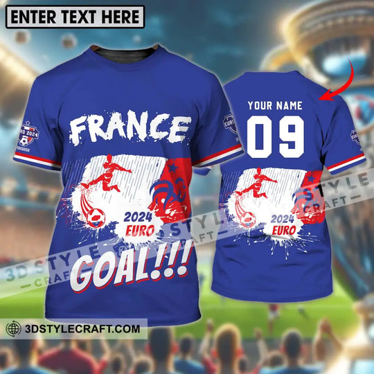Unisex Shirt - Custom Name And Number Shirt, France Team Euro 2024 style option 1