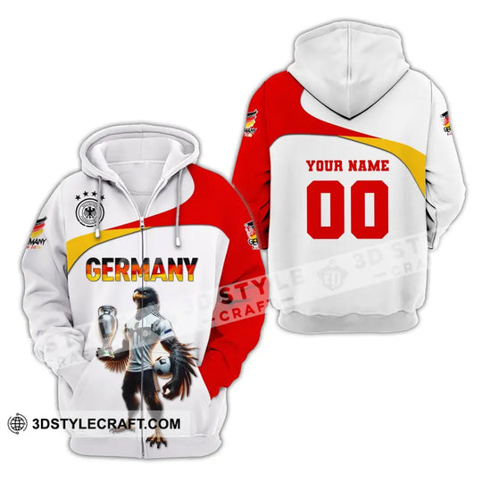 Unisex Shirt, Custom Name and Number Germany Euro 2024 Football Shirt, Germany Football Polo Long Sleeve style option 3