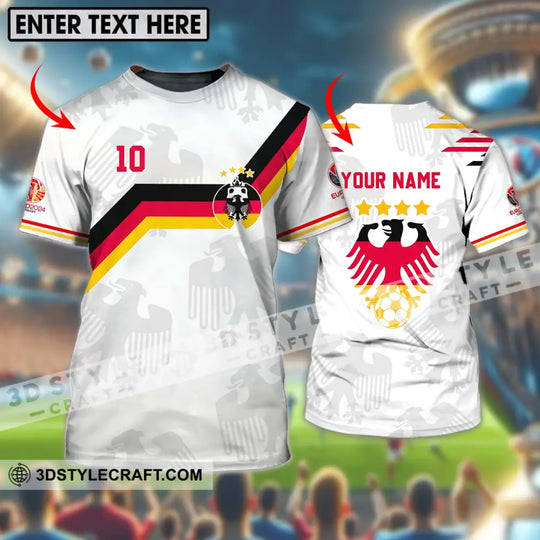 Unisex Shirt - Custom Name And Number, Germany Euro 2024 White Color style option 1