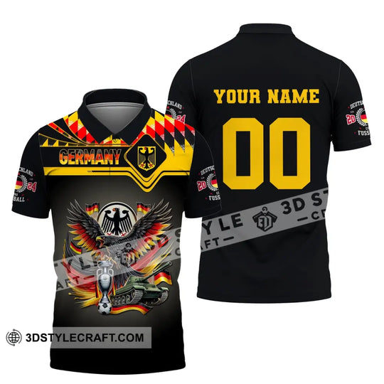 Unisex Shirt, Custom Name and Number Germany Football Shirt, Germany Euro 2024 Polo Long Sleeve style option 4