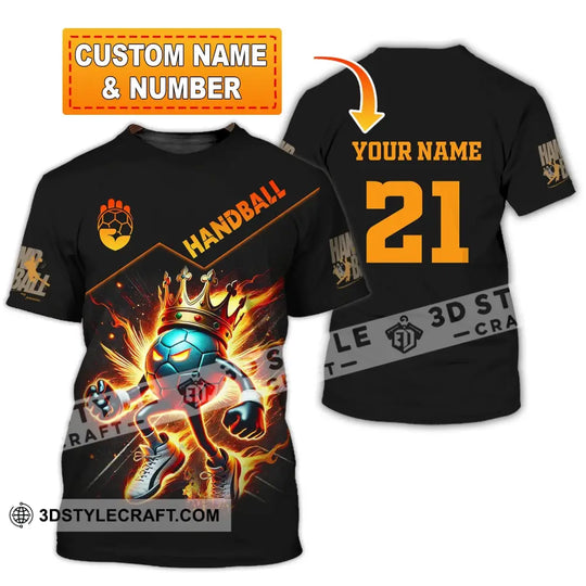 Unisex Shirt, Custom Name and Number Handball Shirt, Handball Love T-Shirt style option 1