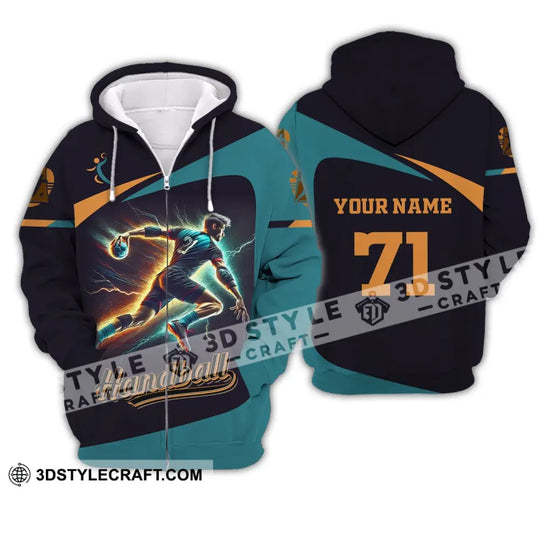 Unisex Shirt, Custom Name and Number Handball Shirt, Handball  Love T-Shirt style option 3
