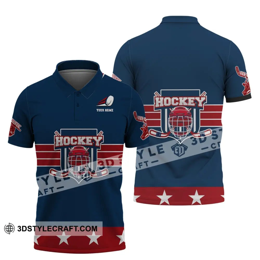 Unisex Shirt Custom Name And Number Hockey T-Shirt Polo Gift For Player / S