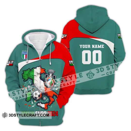 Unisex Shirt, Custom Name and Number Italia Football Shirt, Italia Football Polo Long Sleeve, Euro 2024 Shirt style option 4