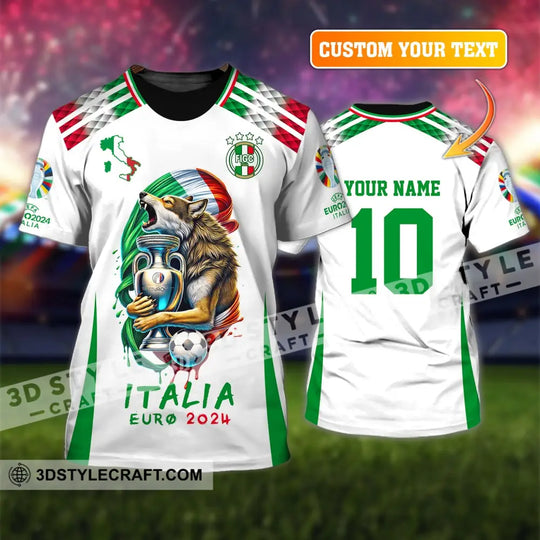 Unisex Shirt, Custom Name and Number Italy Football Shirt, Italia Euro 2024 Long Sleeve Polo Shirt style option 1