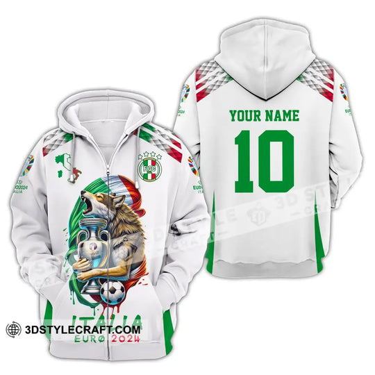 Unisex Shirt, Custom Name and Number Italy Football Shirt, Italia Euro 2024 Long Sleeve Polo Shirt style option 4