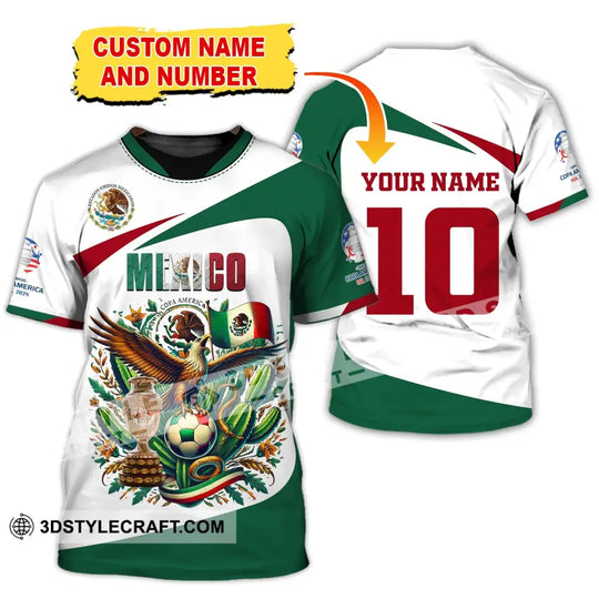 Unisex Shirt, Custom Name and Number Mexico Football Shirt, Mexico Football Polo Long Sleeve Shirt style option 3