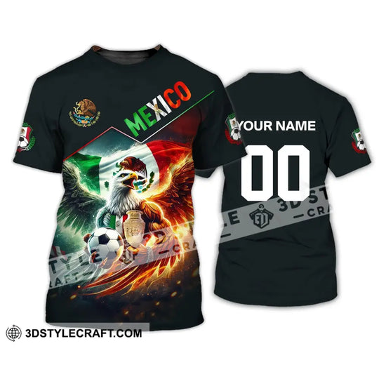 Unisex Shirt, Custom Name and Number Mexico Football T-Shirt, Euro 2024 Mexico Football Polo Long Sleeve Shirt style option 3