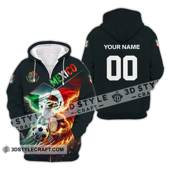 Unisex Shirt, Custom Name and Number Mexico Football T-Shirt, Euro 2024 Mexico Football Polo Long Sleeve Shirt style option 4