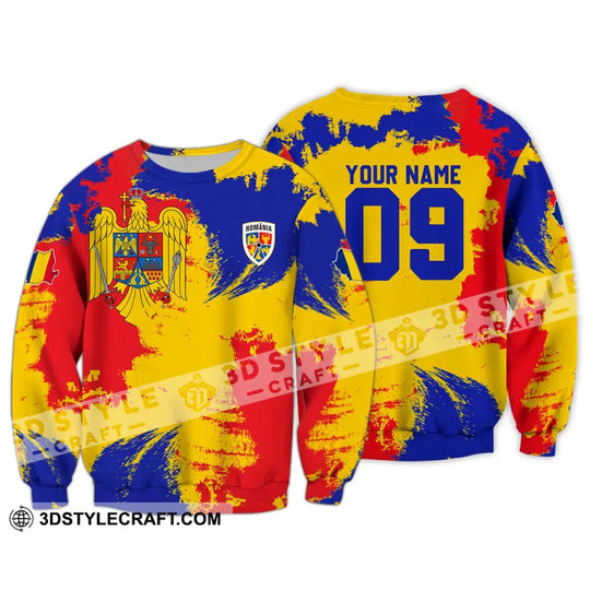 Unisex Shirt - Custom Name And Number National Team Shirt, Flag Color Romania style option 4