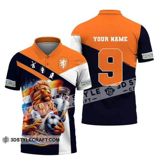 Unisex Shirt, Custom Name and Number Netherlands Euro 2024 Shirt, Netherlands Football Polo Long Sleeve style option 4