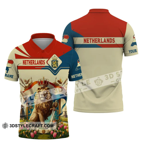 Unisex Shirt, Custom Name and Number Netherlands Football Shirt, Netherlands Football Polo Long Sleeve style option 4