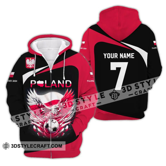 Unisex Shirt, Custom Name and Number Poland Football Shirt, Poland 2024 Shirt, Poland Football Polo Long Sleeve style option 4