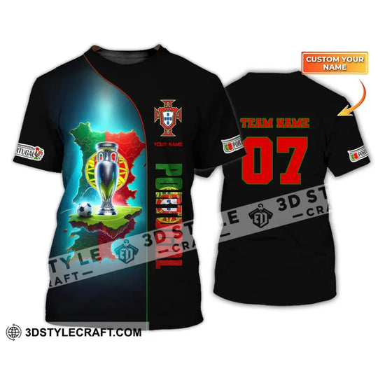 Unisex Shirt, Custom Name and Number Portugal Euro 2024 Football Shirt, Portugal Football Polo Long Sleeve style option 1