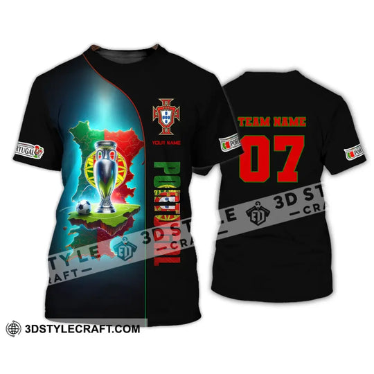Unisex Shirt, Custom Name and Number Portugal Euro 2024 Football Shirt, Portugal Football Polo Long Sleeve style option 2