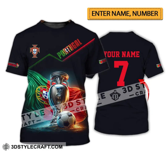 Unisex Shirt - Custom Name And Number Portugal Euro 2024 Team Shirt style option 1