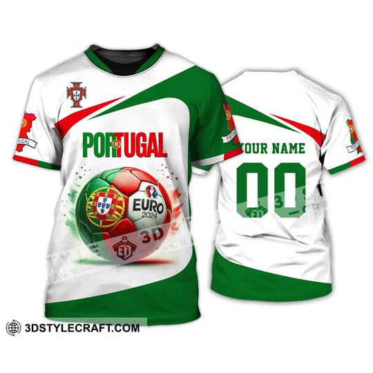 Unisex Shirt, Custom Name and Number Portugal Football Shirt, Euro 2024 Portugal Football Polo Long Sleeve Shirt style option 3