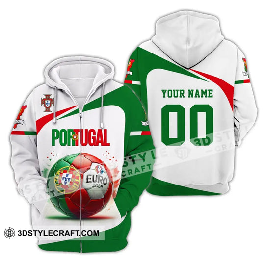Unisex Shirt, Custom Name and Number Portugal Football Shirt, Euro 2024 Portugal Football Polo Long Sleeve Shirt style option 4