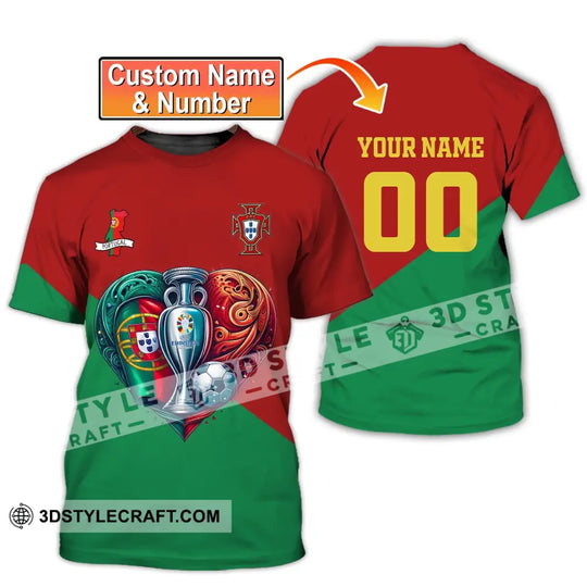 Unisex Shirt, Custom Name and Number Portugal Football Polo Shirt, Euro 2024 Portugal Football Hoodie Long Sleeve style option 1