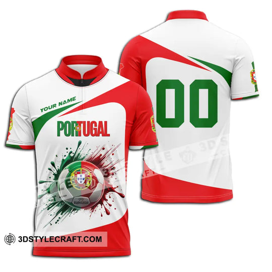 Unisex Shirt - Custom Name And Number Shirt, Portugal National Team Ball Logo style option 3