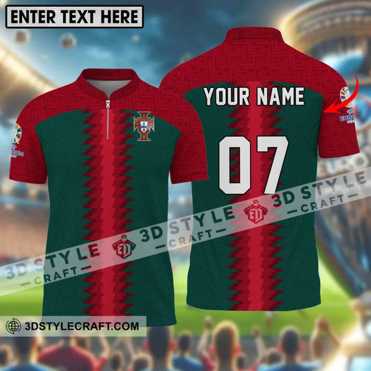 Unisex Shirt - Custom Name And Number Portugal Team Shirt style option 1