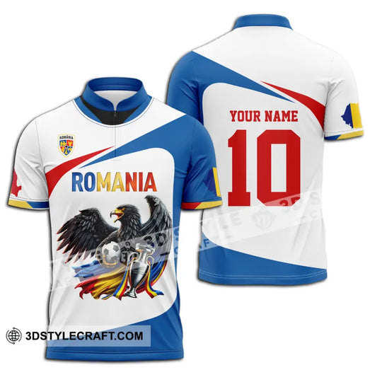 Unisex Shirt - Custom Name And Number Shirt, Romania Eagle National Team Euro 2024 Cup Ball style option 3