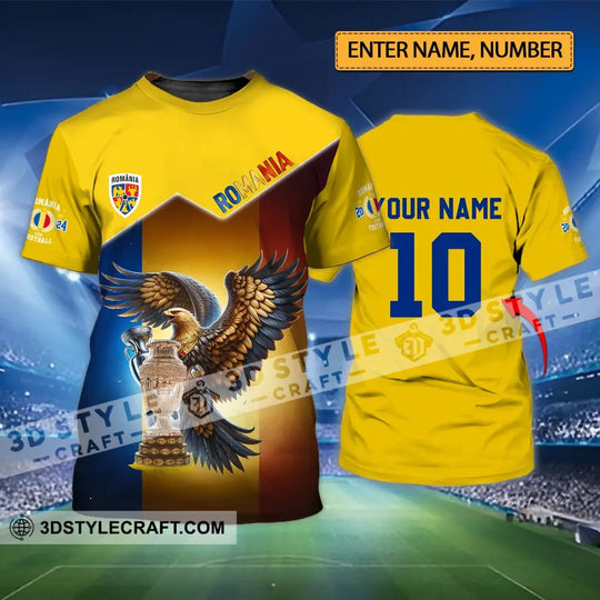 Unisex Shirt - Custom Name And Number Shirt, Romania National Team Lover style option 1