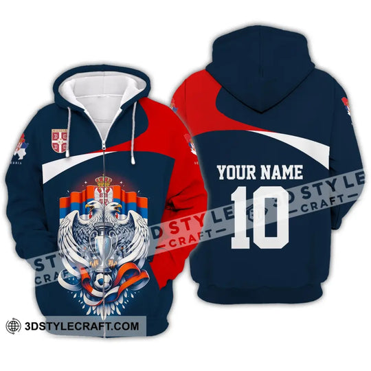 Unisex Shirt - Custom Name And Number Shirt, Serbia Euro 2024 National Team style option 3