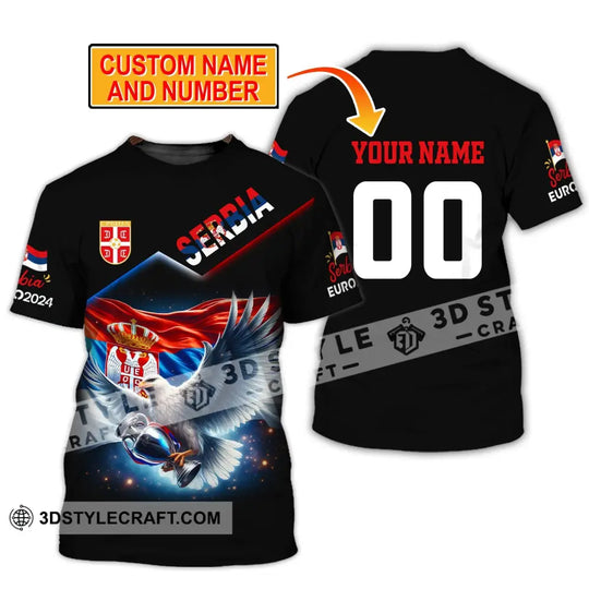 Unisex Shirt, Custom Name and Number Serbia Football Shirt, Serbia Football Polo Long Sleeve style option 2