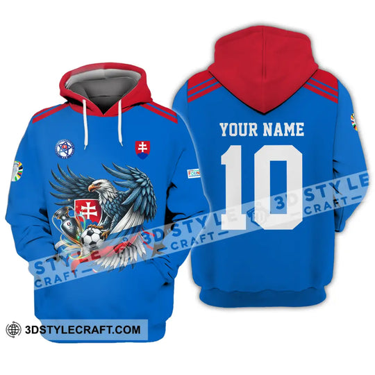 Unisex Shirt - Custom Name And Number Shirt, Slovakia National Team Blue Euro 2024 style option 4