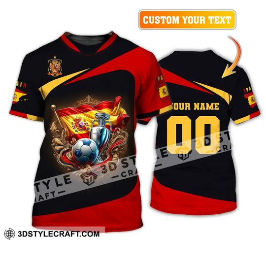 Unisex Shirt, Custom Name and Number Spain Football Shirt, Euro 2024 Shirt, Spain Football Polo Long Sleeve style option 1