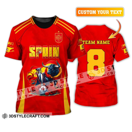 Unisex Shirt, Custom Name and Number Spain Football Shirt, Euro 2024 Shirt, Spain Football Polo Long Sleeve style option 2