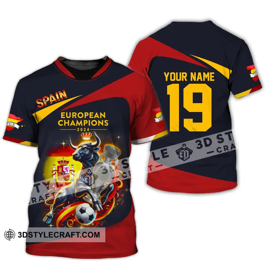 Unisex Shirt, Custom Name and Number Spain Football Shirt, Euro 2024 Shirt, Spain Football Polo Long Sleeve style option 3