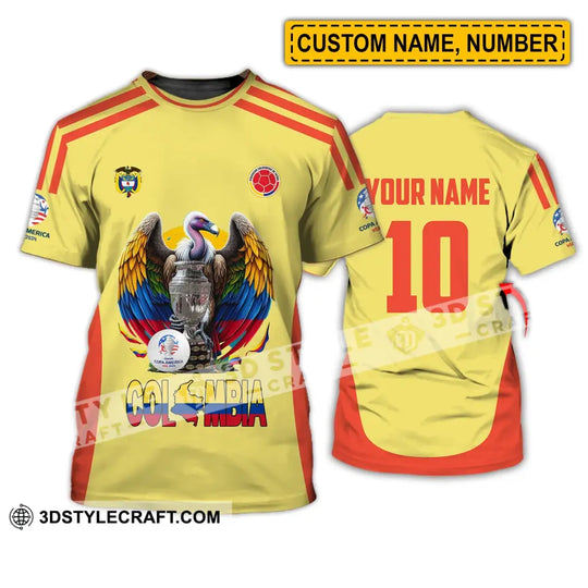 Unisex Shirt - Custom Name And Number Sport Shirt, Colombia Map style option 1