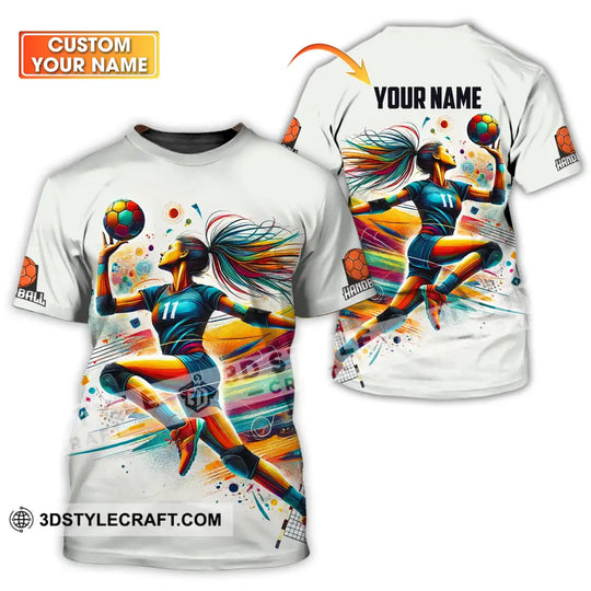 Unisex Shirt - Custom Name And Number Sport Shirt, Handball Colors style option 1