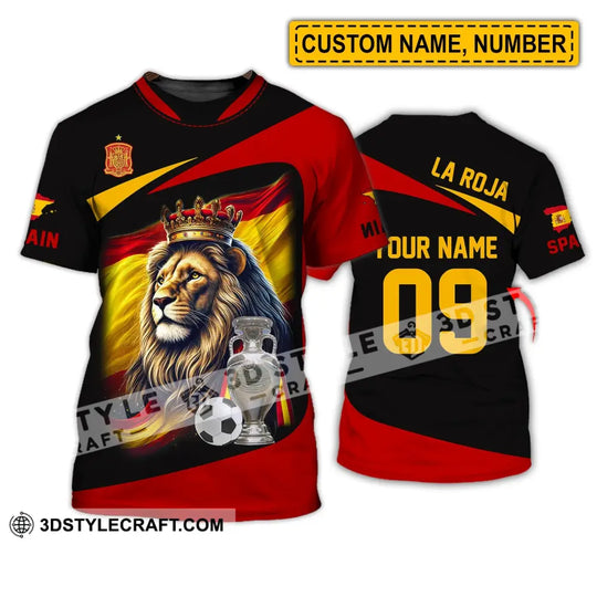 Unisex Shirt - Custom Name And Number Sport Shirt, Spain La Roja style option 1