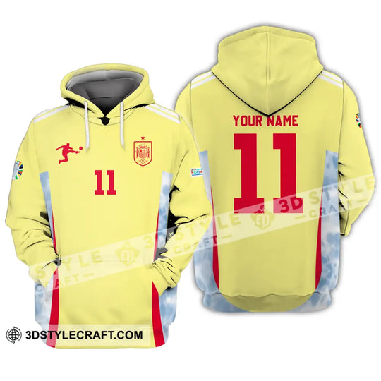 Unisex Shirt - Custom Name And Number Sport Shirt, Spain Team style option 4