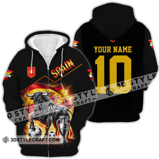Unisex Shirt - Custom Name And Number Sport Shirt, Winner Spain Bull style option 4