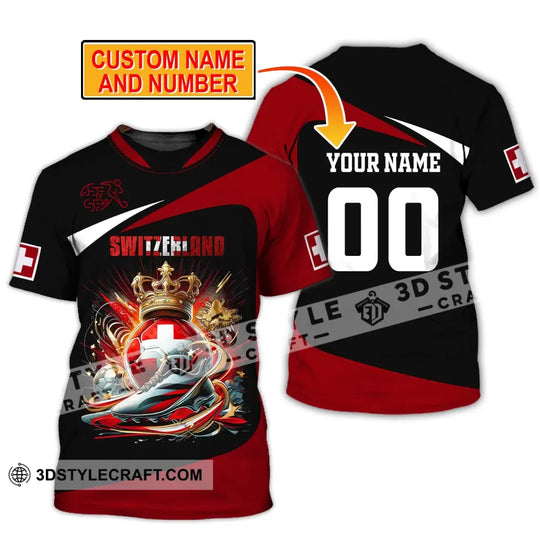 Unisex Shirt, Custom Name and Number Switzerland Football Shirt, Switzerland Football Polo Long Sleeve style option 2