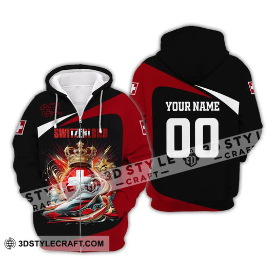 Unisex Shirt, Custom Name and Number Switzerland Football Shirt, Switzerland Football Polo Long Sleeve style option 4