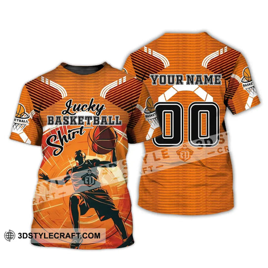 Unisex Shirt - Custom Name and Number T-Shirt - Lucky Basketball Shirt - Basketball Clothing style option 3