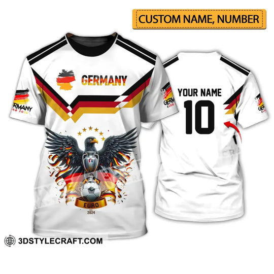 Unisex Shirt - Custom Name And Number Team Shirt, Germany Euro 2024 style option 1
